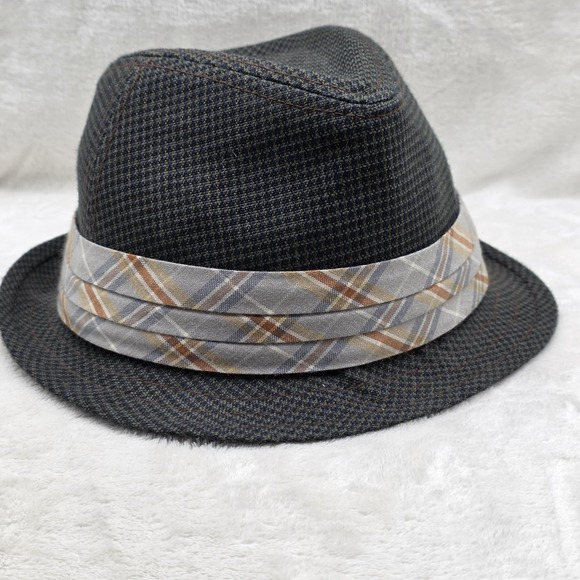 Goorin Bros Other - Goorin Bros Hat Fedora Fitted Mens Extra Large Gray Plaid Band Wool Blend Trilby